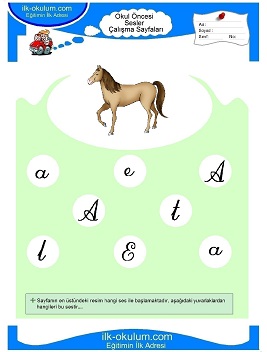 Çocuklar İçin A Sesi Çalışma Sayfaları 